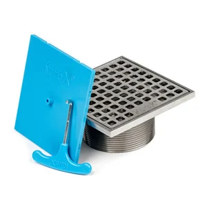 KurbX 4″ Grid Pattern Drain | Brushed Stainless - view 2