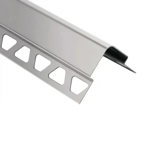 Schluter-ECK-E Edge Trim | Brushed Stainless Steel / 8′ 2-1/2″ / 1/4″