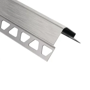 Schluter-ECK-E Edge Trim | Brushed Stainless Steel / 8′ 2-1/2″ / 1/4″ - view 2