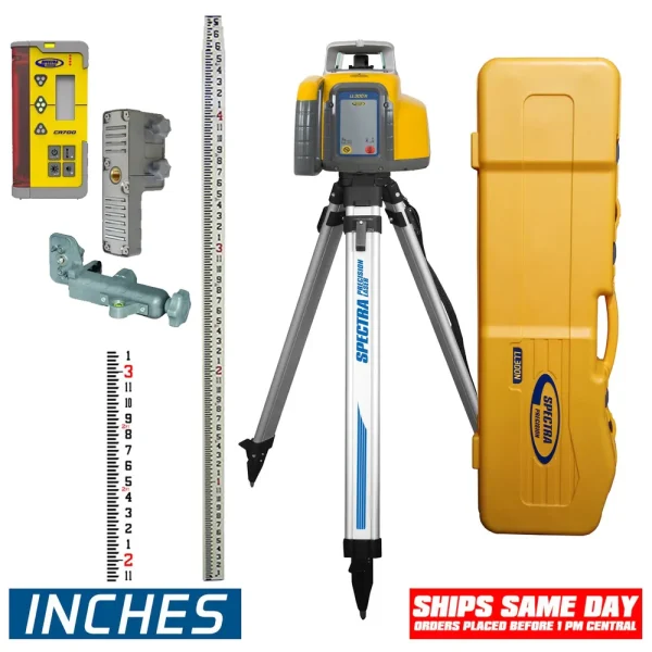 Spectra Precision LL300N-CR72 Laser Package with CR700 Receiver, INCHES-Rod and Tripod
