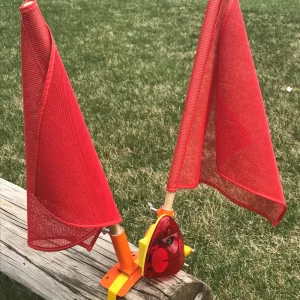 Red LED Pole Mount with 2 Heavy Duty Flags (Nylon Dowel) - view 4