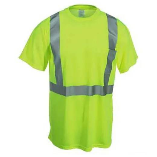 OccuNomix Class 2 Birdseye Wicking T-Shirt, Lime