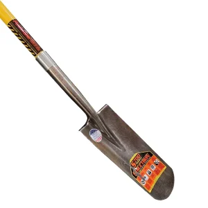 Structron 14″ Rear Roll Step Drain Spade, 48″ Long Yellow Fiberglass Handle