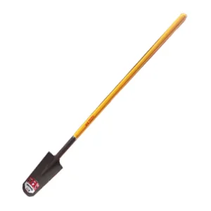 Drain Spade Shovel, 14 Gauge, 14″ Head / Forward Turned Step, 48″ Polymer with Fiberglass Core Handle