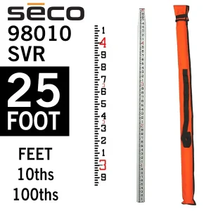 Seco 98010 Grade Rod SRV FiberGlass 25 foot – Measurements in 10ths