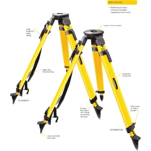 SitePro SFBR20-DCB Surveyors Fiberglass Tripod – Heavy Duty – Dual Clamp 42 to 72-inches Extended - view 3