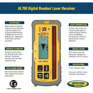 Spectra Precision HL760-NB Laser Receiver (Radio) NO Bracket - view 3