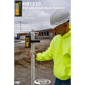 Spectra Precision HR1220 Laser Receiver / Detector for Pulse Type Red or Green Lasers with C61 Rod Clamp - view 2