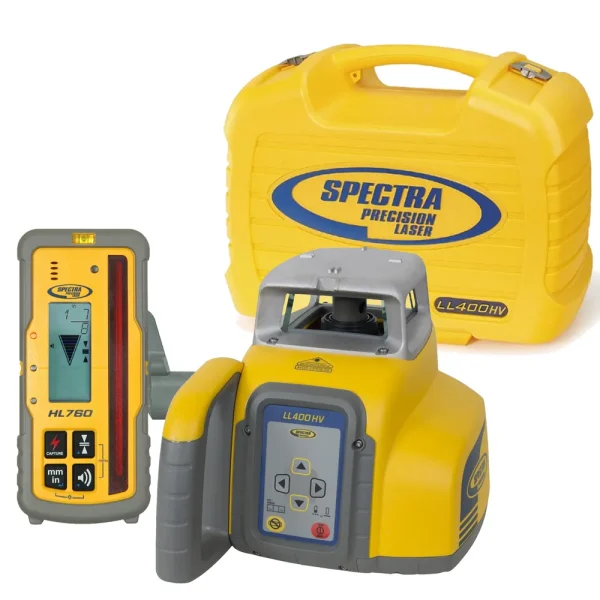 Spectra Precision LL400HV-4 Laser Package with HL760 Receiver and Rechargeable Batteries