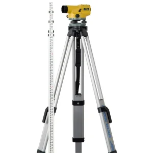 Spectra Precision AL24M-2 Automatic Level 24 power with Measuring Rod-inches and Tripod