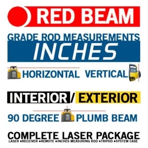 Spectra Precision HV1305C-19E Horiz/Vert – Interior/Exterior RED Beam Laser Package with HL760 Recei - view 2