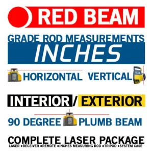 Spectra Precision HV1305C-29E Horiz/Vert – Interior/Exterior RED Beam Laser Package with HL760 Recei - view 2