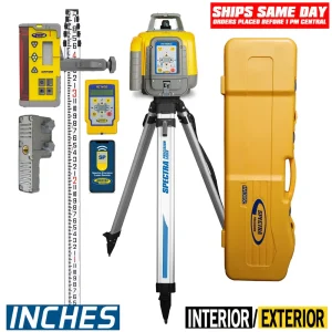 Spectra Precision HV1305C-SC-26 Horiz/Vert – Interior/Exterior RED Beam Laser Package with CR700 Receiver, Remote, IN...