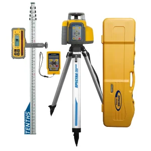 Spectra Precision HV302GC-1 Horiz/Vert – Interior/Exterior RED Beam Laser GC Package with Remote, HL760 Receiver, Rod...