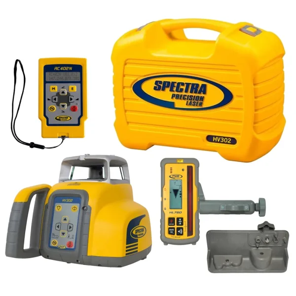 Spectra Precision HV302 Horizontal / Vertical RED Laser Package with HL760 Receiver and Remote
