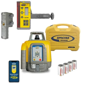 Spectra Precision LL1505C-14A Laser level Package with Deluxe CR700 Multi-Use Receiver – Alkaline Batteries