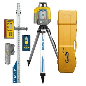 Spectra Precision LL1505C-16 Laser level PRO Package with CR700 Multi-Use Receiver – Rechargeable, TENTHS Rod, Tripod...