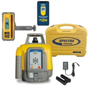 Spectra Precision LL1505C-A Laser level Package with Deluxe HL760 Receiver – Alkaline Batteries
