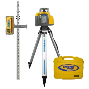 Spectra Precision LL300S-X21 Laser Package, HL760 Deluxe Reciever, TENTHS-Rod, HD Tripod and Small Case