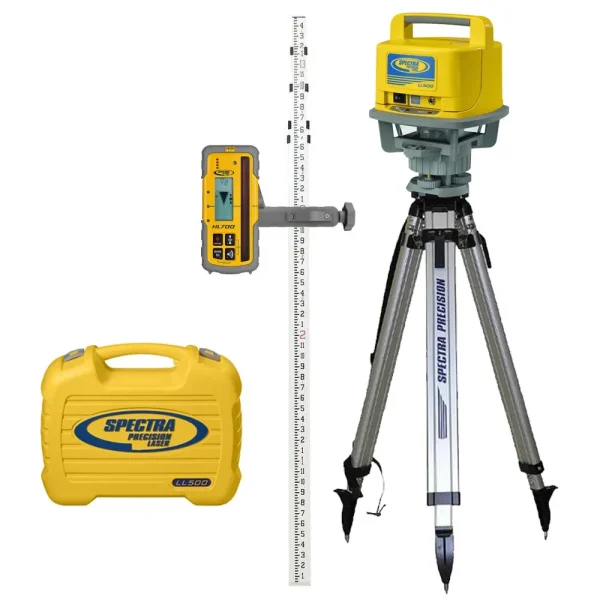 Spectra Precision LL500-3 Long Range Laser Complete Package w/ HL700 – METRIC Rod