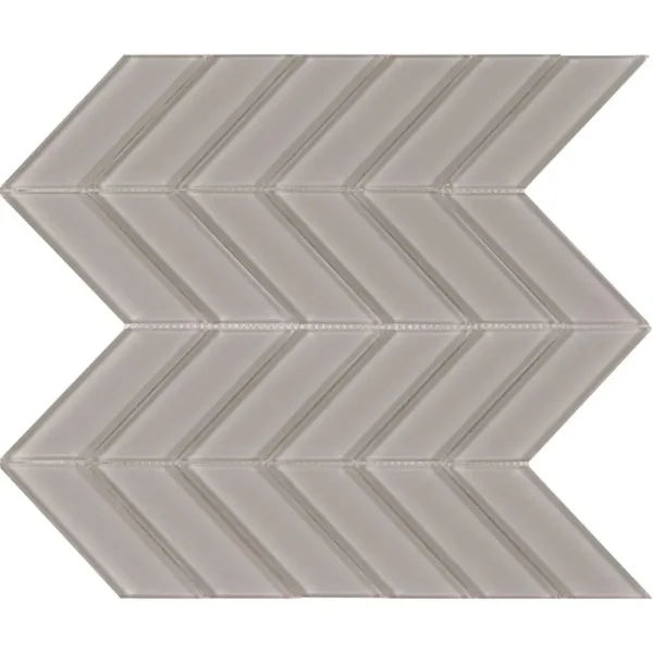 Interceramic Taupe Mosaic Tile Chevron Clear Finish Only 12″ x 12″ Sheet