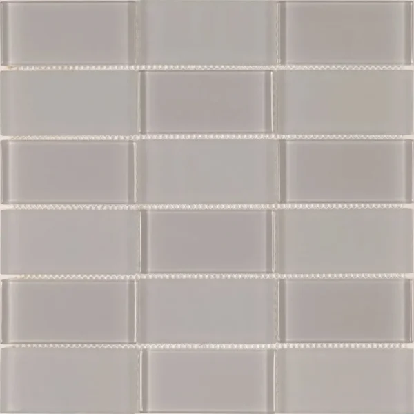 Interceramic Taupe Mosaic Tile Stacked Mixed Clear and Matte Finish 12″ x 12″ Sheet