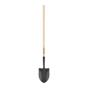 Truper Round-Point Shovel with Turned Steps – Wood Handle
