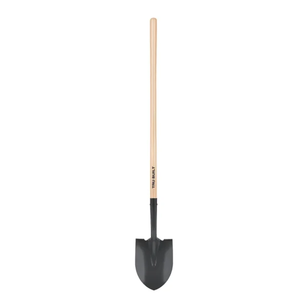 Truper Round-Point Shovel with Turned Steps – Wood Handle