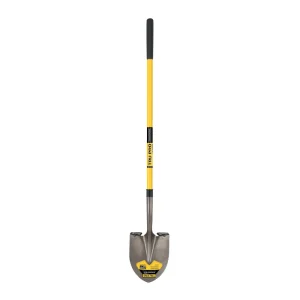 Truper Round-Point Shovel, Extended Steps, Fiberglass Handle 9in Grip PRL-F
