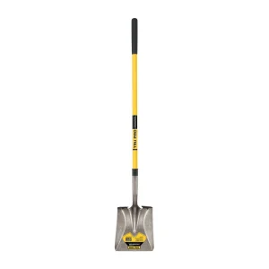Truper Square-Point Shovel, Extended Steps, Fiberglass Handle 9in Grip PCL-F