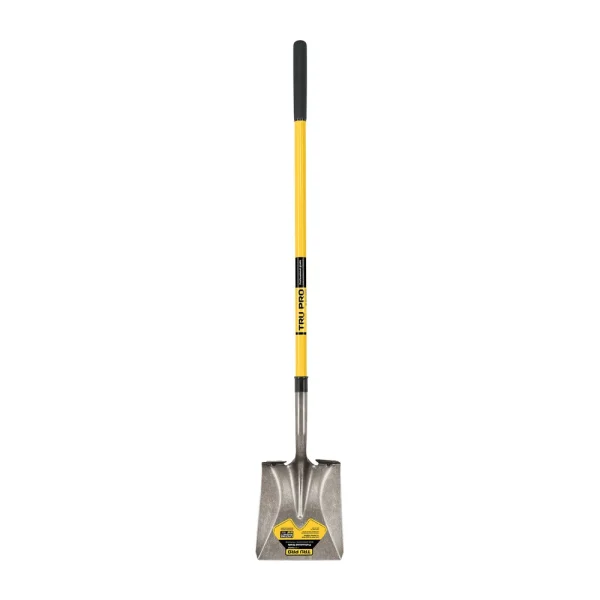Truper Square-Point Shovel, Extended Steps, Fiberglass Handle 9in Grip PCL-F