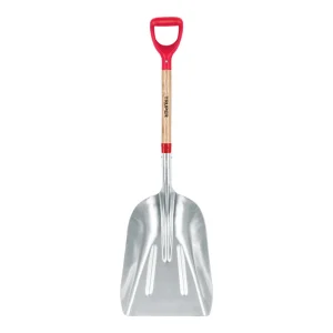 Truper #12 Aluminum Scoop, Wood Handle, Poly D-Handle