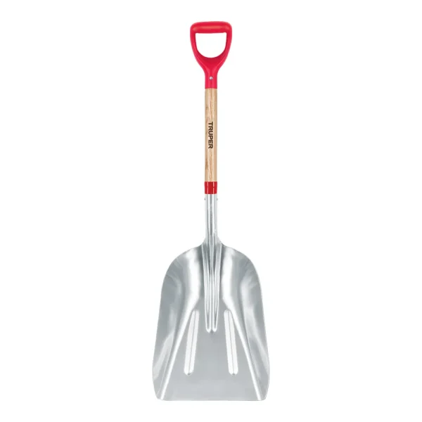 Truper #12 Aluminum Scoop, Wood Handle, Poly D-Handle