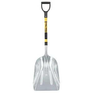 Truper #12 Aluminum Scoop, Fiberglass Handle, Poly D-Handle