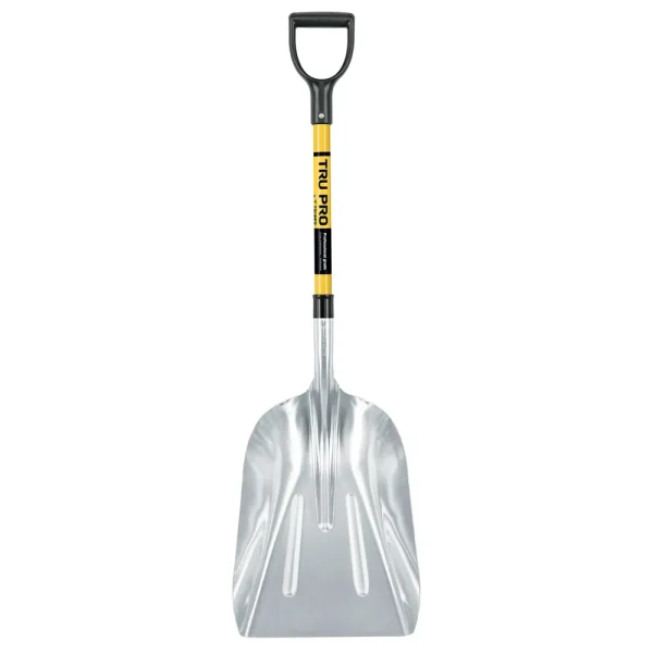 Truper #12 Aluminum Scoop, Fiberglass Handle, Poly D-Handle