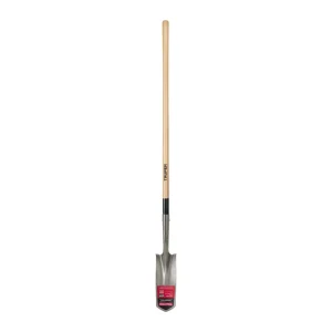 Truper Trenching Shovel, 4 in Blade, Hardwood Handle, Rolled Steps