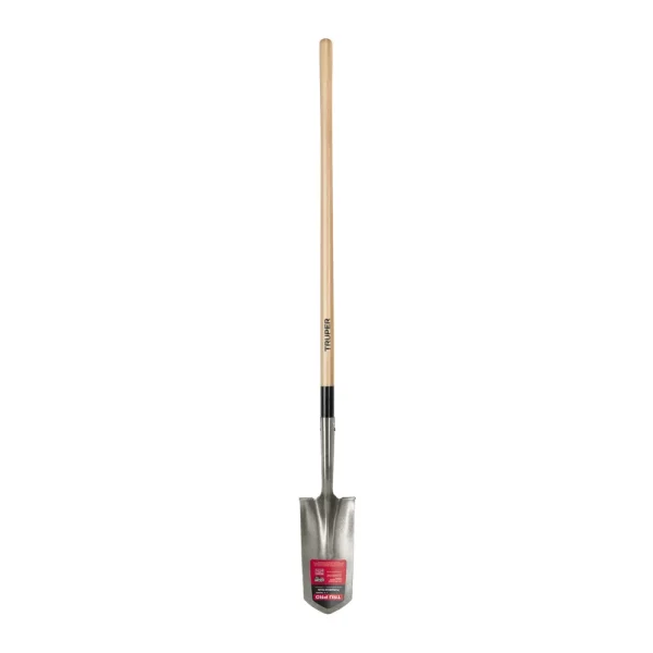 Truper Trenching Shovel, 5 in Blade, Hardwood Handle, Rolled Steps