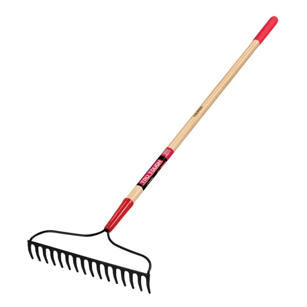 Truper Welded Bow Rake, 16 Tines, Wood Handle, 7 in Grip