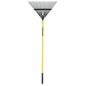 Truper Steel Leaf Rake, 26in Head, Fiberglass Handle, 9in Grip EMX-26F