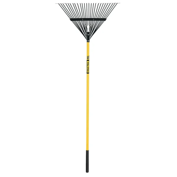 Truper Steel Leaf Rake, 26in Head, Fiberglass Handle, 9in Grip EMX-26F
