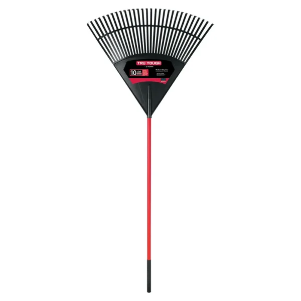 Truper Flexible Poly Leaf Rake, 30in Head, Fiberglass Handle, 9in Grip EP-30F