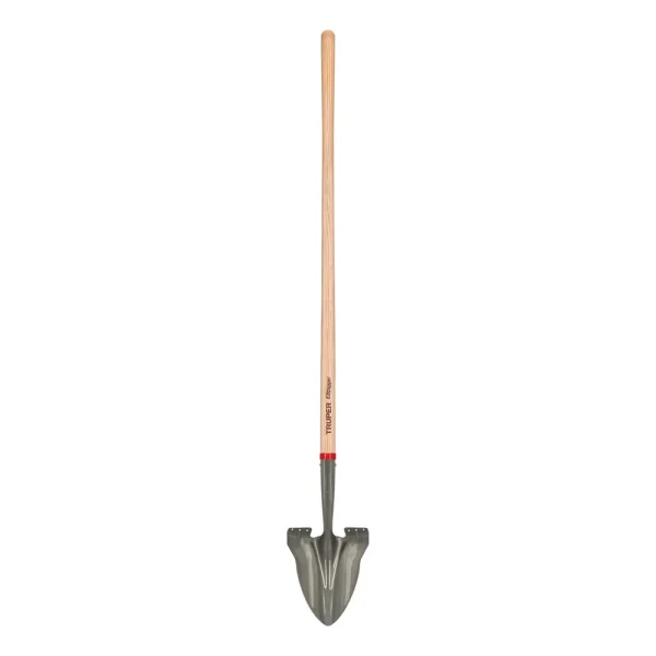Truper Round Point Floral Shovel, Wood Handle, Midsize Steps EZ Digger