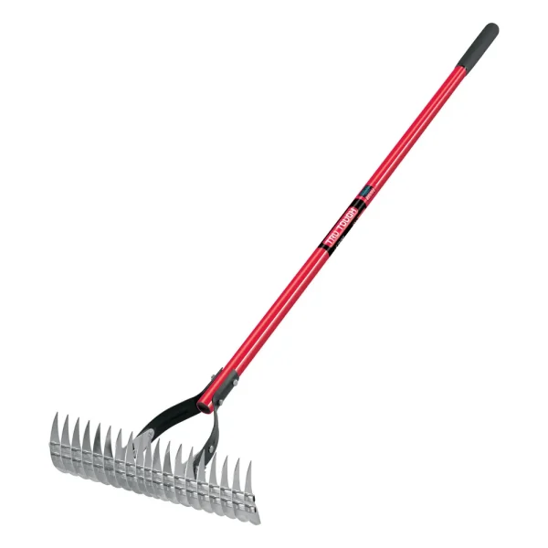 Truper Thatching Rake, 19 Tines, Fiberglass Handle, 7 in. Grip TH-RA-F
