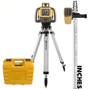 Topcon RL-H5A Self-Leveling Laser PS.DB2 Kit with LS-80L Receiver, Measuring Rod INCHES and Tripod – 1021200-15-K2 (u...