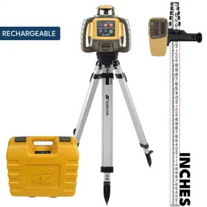 Topcon RL-H5A Self-Leveling Laser PS.RB Kit with LS-80L Receiver, Rechargeable Batteries, Measuring Rod INCHES and Tr...