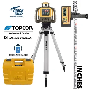 RL-H5A Self-Leveling Laser PS.RB Kit with LS-100D Receiver, Rechargeable Batteries, Grade Rod INCHES and Tripod – 102...
