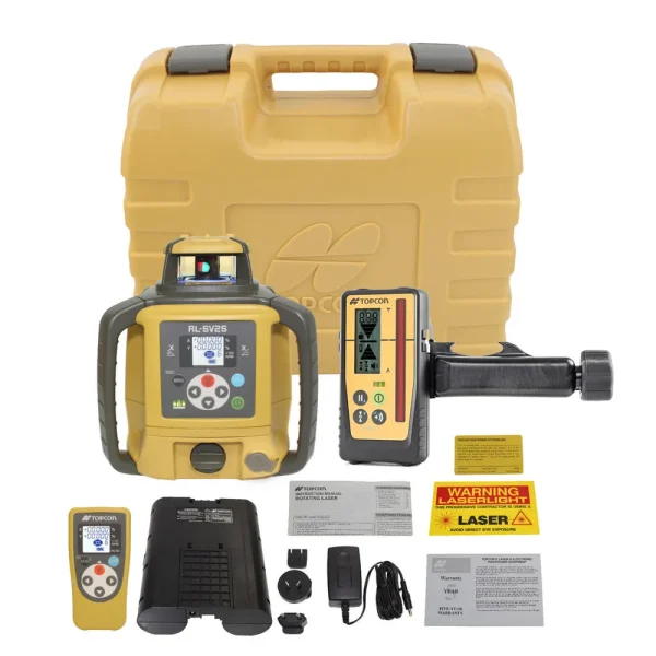 Topcon RL-SV2S Self-Leveling Dual Grade Laser RB Kit with LS-100D Receiver and Rechargeable Batteries- 313990772