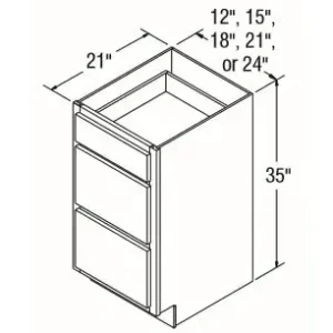Aristokraft 12×35 Vanity Drawer Base Brellin Pure White