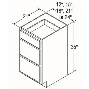 CONTRACTORS CHOICE 13H VDB1235 12X35 VANITY DRAWER BS NEWBERRY BIRCH/SADDLE