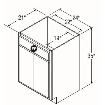 Aristokraft 5JW VSB2435 24″ VANITY SINK BASE BRELLIN PURE WHITE